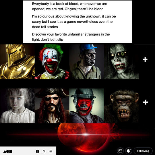 When I create using A.I, I try to think back to what I was afraid of or what was scary to me, and try to put those feelings into art and tell stories